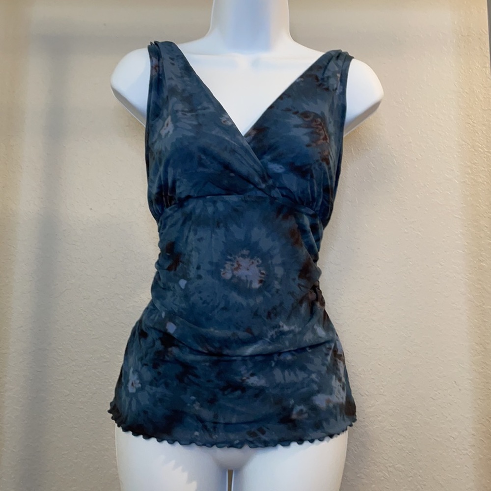 Sexy 1990s / y2k stretchy ruched office top medium